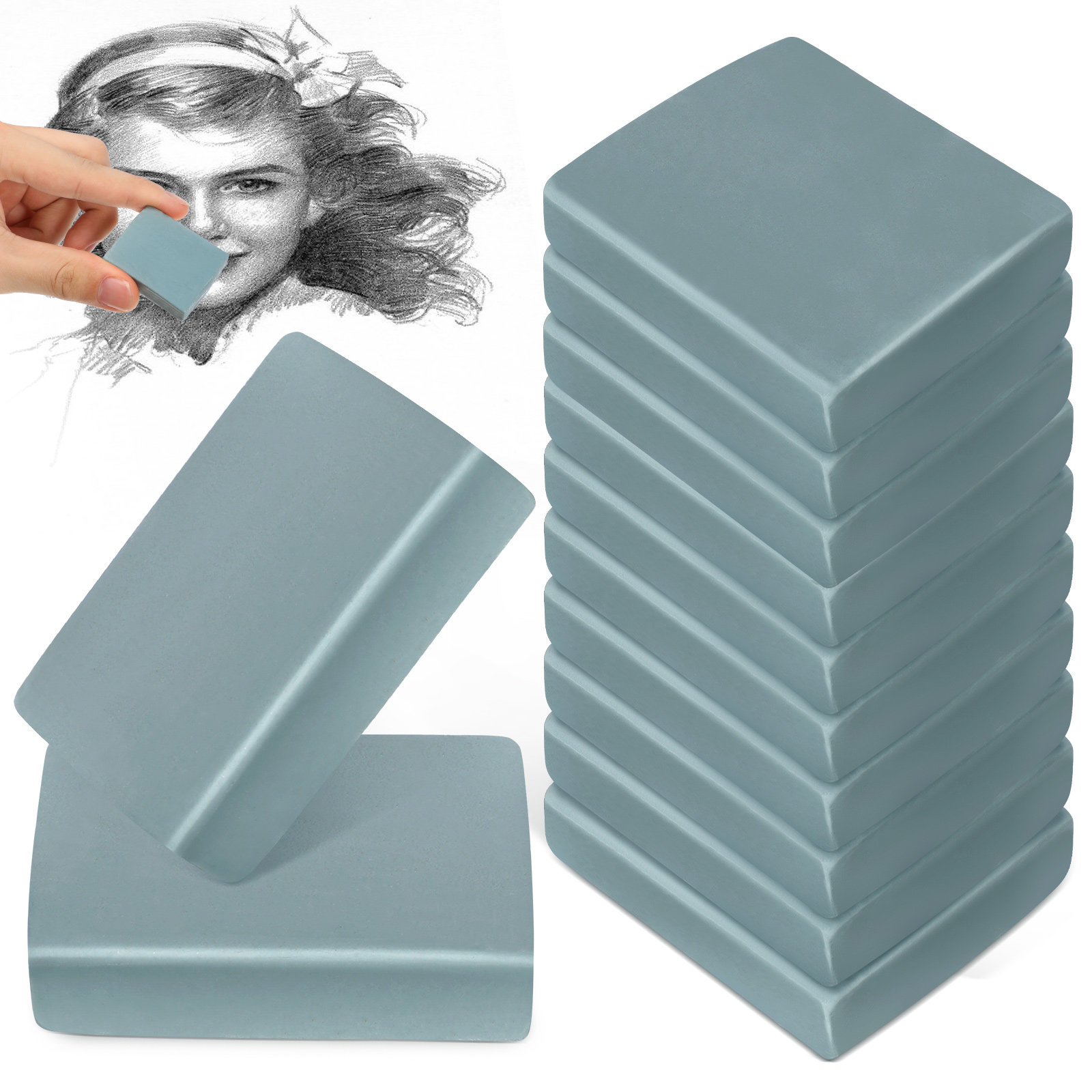 Rubber Eraser Kneaded - 12 Buah Penghapus yang Dapat Dibentuk,