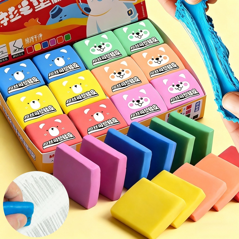 Rubber Eraser Kneaded - Penghapus Karet M&G, Penghapus Warna-warni Lembut,