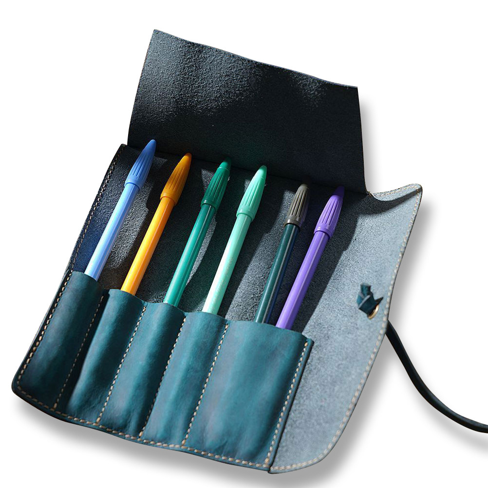 Kotak Pena Vintage - Biru, Tem - Pen Pouch Roll ulasan dan harga