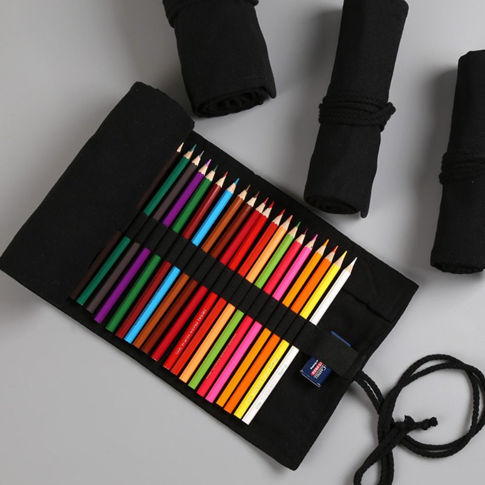 Tas Pena Kanvas Tebal Warna Hi - Pen Pouch Roll ulasan dan harga
