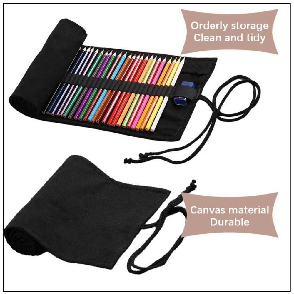 Tas Pena Kanvas Tebal Warna Hi - Pen Pouch Roll ulasan dan harga