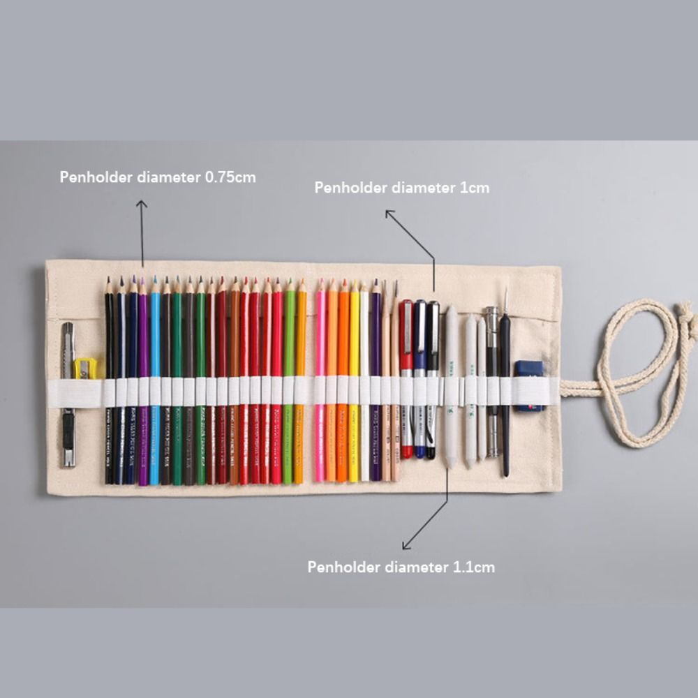 Tas Pena Kanvas Tebal Warna Hi - Pen Pouch Roll ulasan dan harga