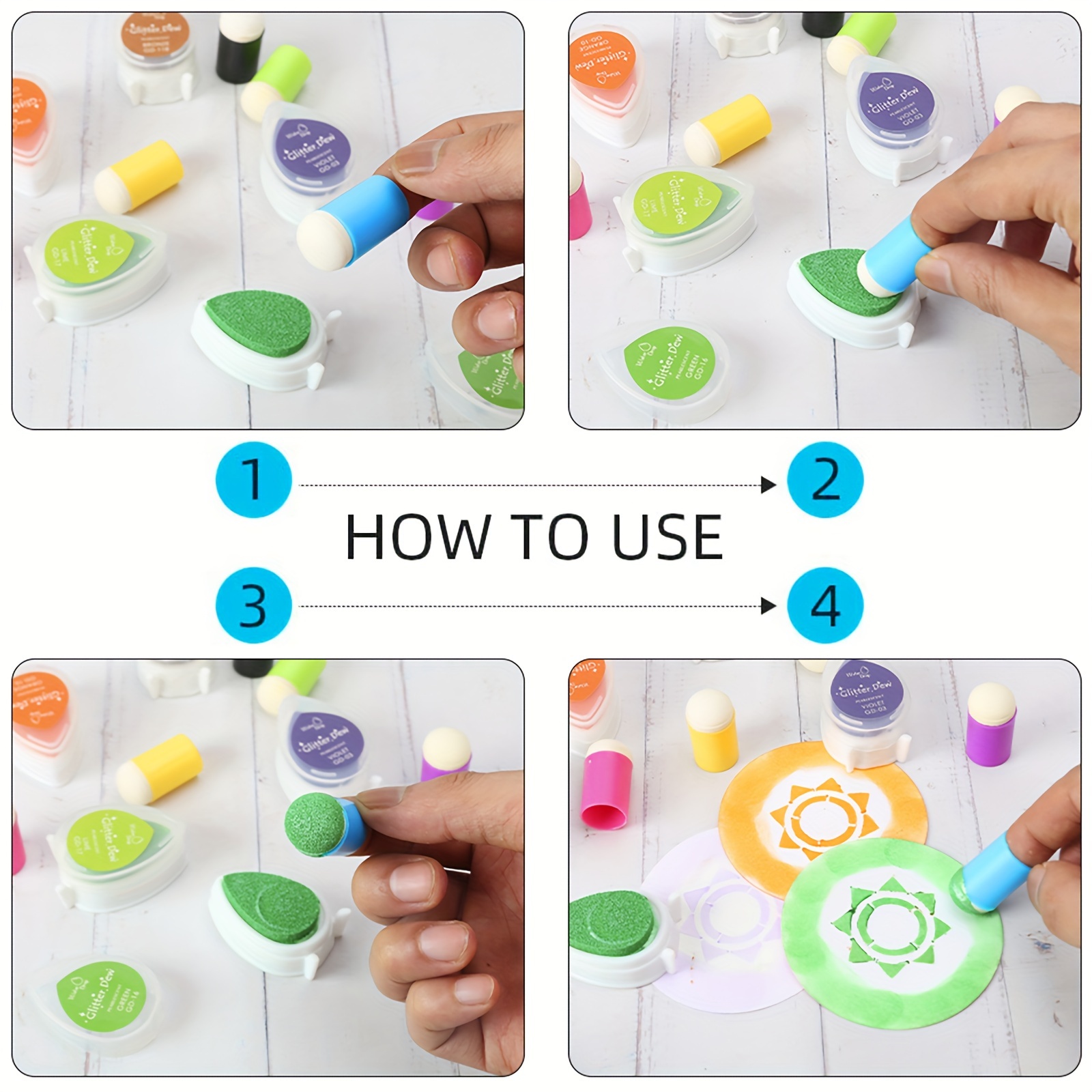 9 Buah Set Spons Jari Kerajina - Self Inking Stamp ulasan dan harga